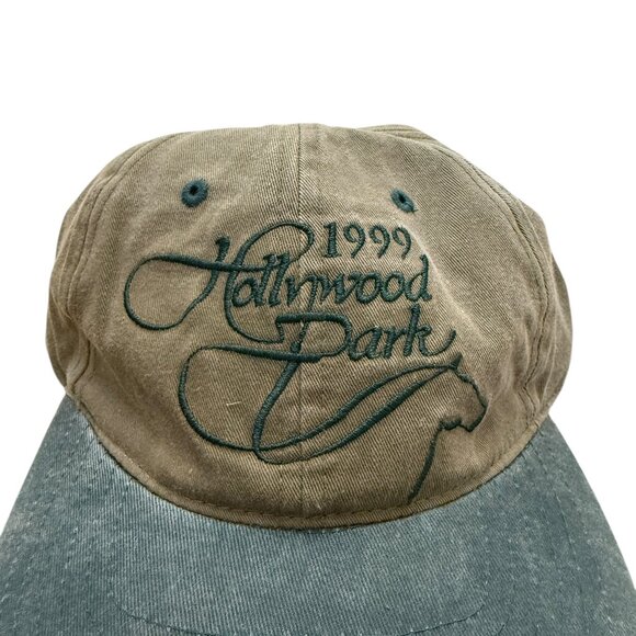 Vintage Hollywood Park adjustable baseball cap cotton teal/od 1999 - Picture 2 of 6